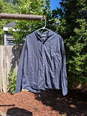 Hawker Rye Men's Blue Button Up Polka Dot Long Sleeve Shirt Size XL
